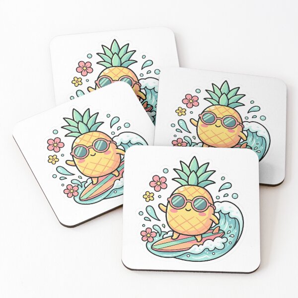 Item preview, Cool Surfing Pineapple Kawaii Summer Vibes designed and sold by LyoniHERA.
