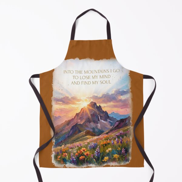 Item preview, Into the mountains watercolor sunrise alpine wildflower quote art designed and sold by icemanphotos.