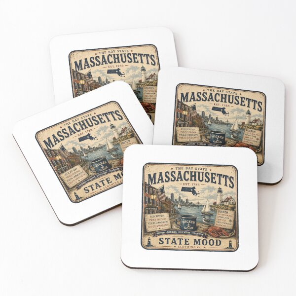 Item preview, Massachusetts The Bay State Vintage Boston Coastal Design designed and sold by StateMoodDesigns.