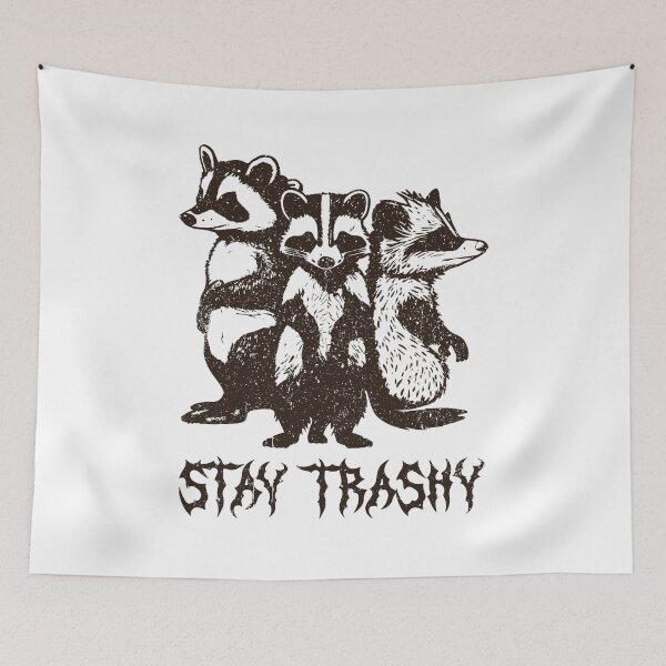Item preview, Stay Trashy - Funny Trash Metal Raccoon Opossum Skunk designed and sold by anerahilsya.