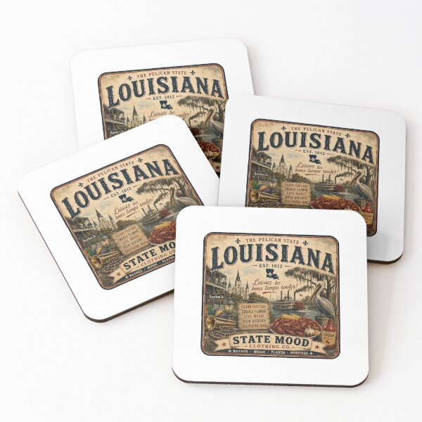 Item preview, Louisiana Pelican State Vintage Jazz and Heritage Design designed and sold by StateMoodDesigns.