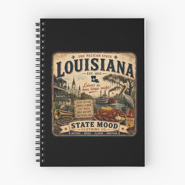 Item preview, Louisiana Pelican State Vintage Jazz and Heritage Design designed and sold by StateMoodDesigns.