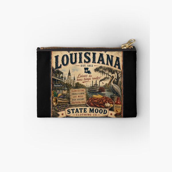 Item preview, Louisiana Pelican State Vintage Jazz and Heritage Design designed and sold by StateMoodDesigns.
