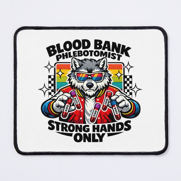 Item preview, Cool Wolf Blood Bank Phlebotomist Retro Varsity Sunglasses Medical Lab Week Design designed and sold by ClinicalHubs.