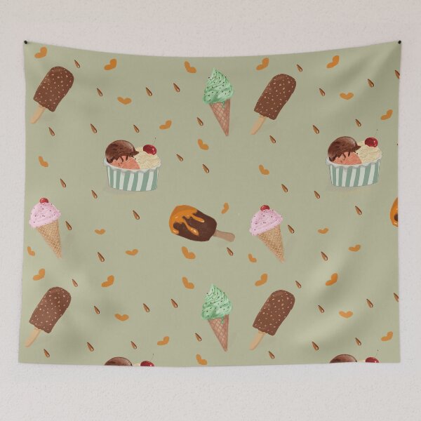Item preview, Sweet Ice Cream Pattern Aesthetic | Cute Vintage Dessert Illustration designed and sold by Day-dreamin26.