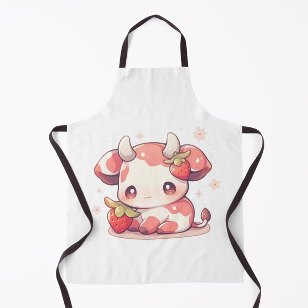 Item preview, Cute Strawberry Cow Sticker | Kawaii Cow Aesthetic | Pastel Cute Animal Art designed and sold by ZYNORAworld.
