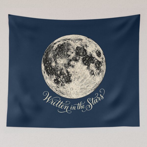 Item preview, Written in the Stars Mystical Astrology Moon Illustration designed and sold by SplashTastic.