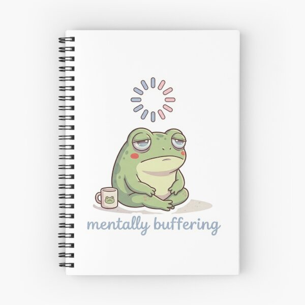 Item preview, Mentally Buffering – Funny Tired Frog Sticker designed and sold by Elviqus Shop.