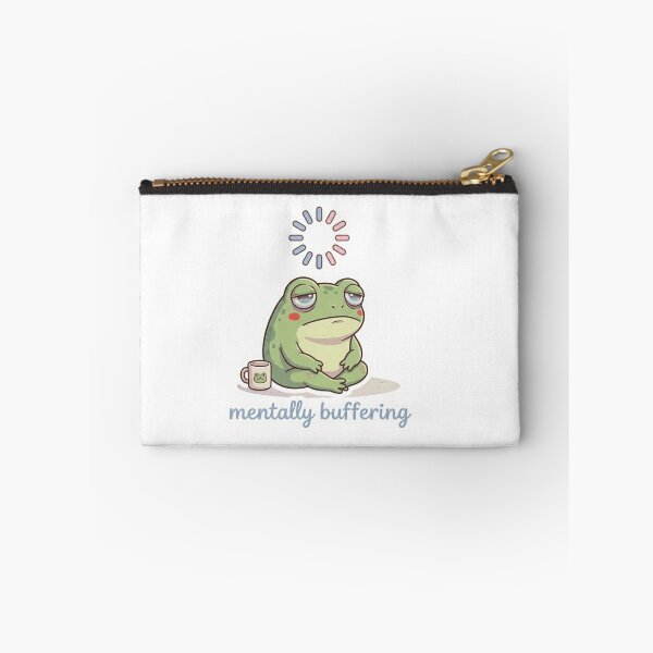 Item preview, Mentally Buffering – Funny Tired Frog Sticker designed and sold by Elviqus Shop.