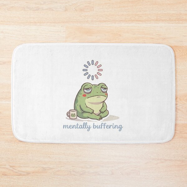 Item preview, Mentally Buffering – Funny Tired Frog Sticker designed and sold by Elviqus Shop.