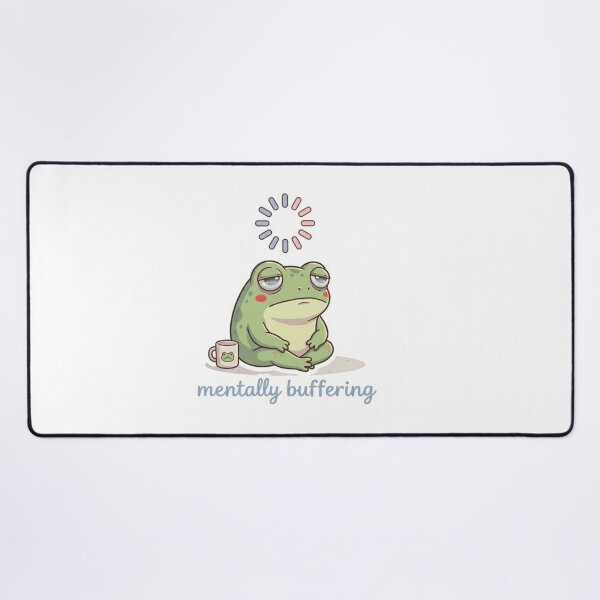 Item preview, Mentally Buffering – Funny Tired Frog Sticker designed and sold by Elviqus Shop.