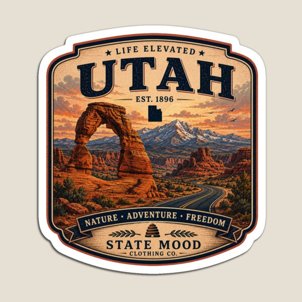 Item preview, Utah Life Elevated Vintage Arches National Park Design designed and sold by StateMoodDesigns.