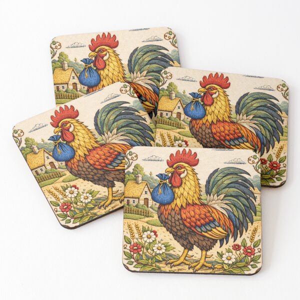 Item preview, Lucky Rooster with Coin Pouch Charm designed and sold by doinitzart.