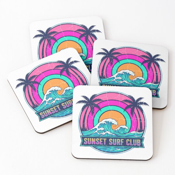 Item preview, Sunset Surf Club Retro 80s Vaporwave designed and sold by LyoniHERA.