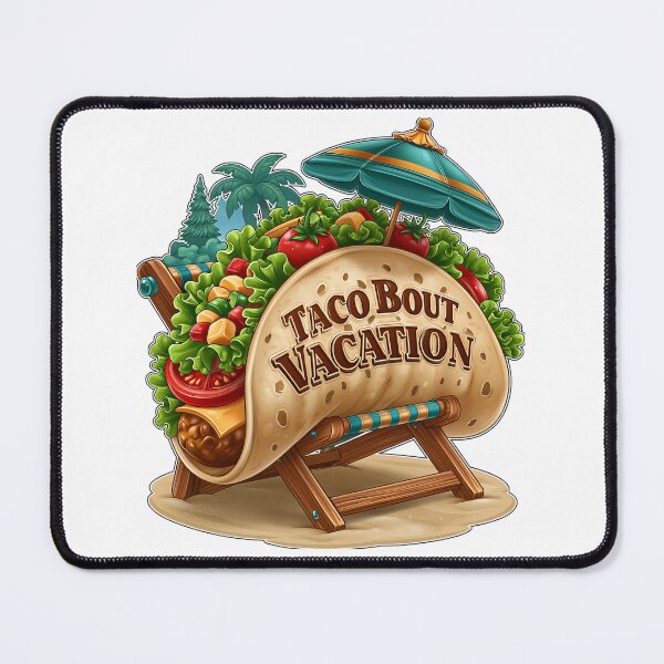 Item preview, Taco Bout Vacation Funny Beach Chair Food Pun designed and sold by Marcikart.
