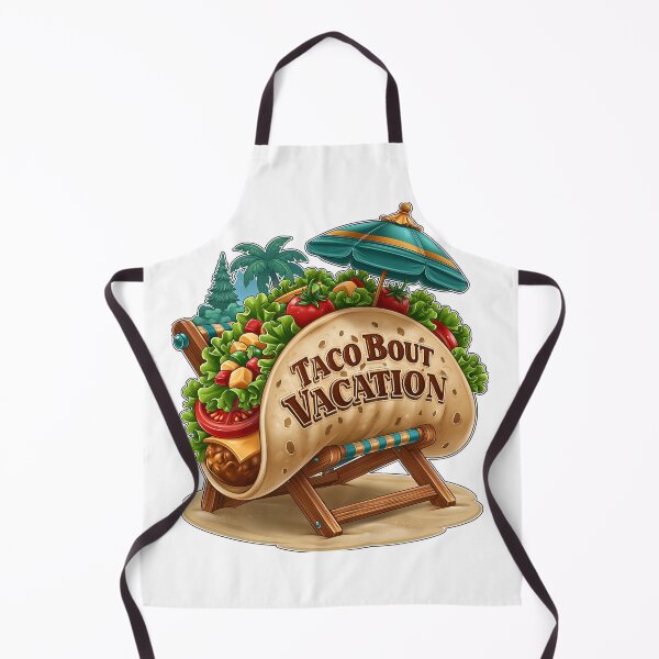Item preview, Taco Bout Vacation Funny Beach Chair Food Pun designed and sold by Marcikart.