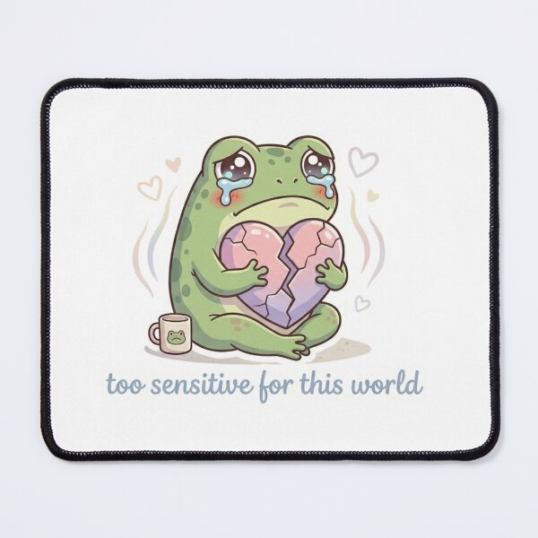 Item preview, Too Sensitive For This World – Emotional Sad Frog Sticker designed and sold by Elviqus Shop.