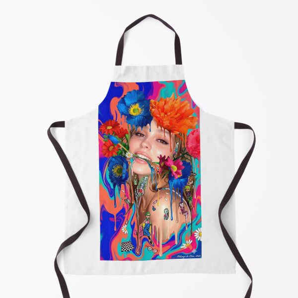 Item preview, Vibrant Lily-Rose Depp Psychedelic Floral Portrait designed and sold by y2kponyclub.
