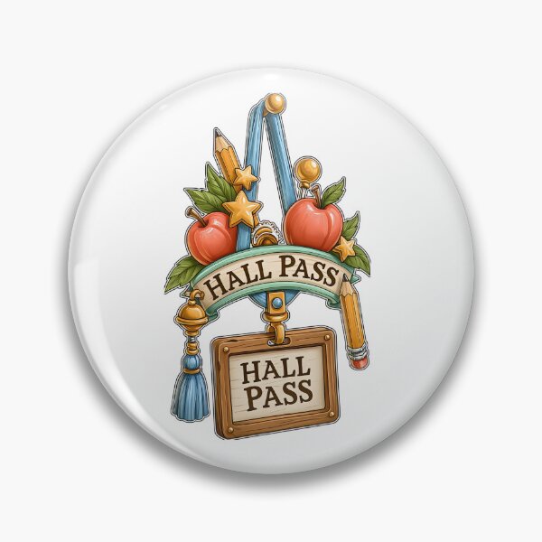 Item preview, Ornate Hall Pass School Teacher Apples Pencils designed and sold by Marcikart.