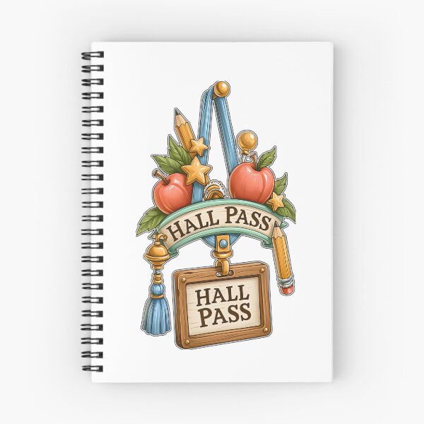 Item preview, Ornate Hall Pass School Teacher Apples Pencils designed and sold by Marcikart.