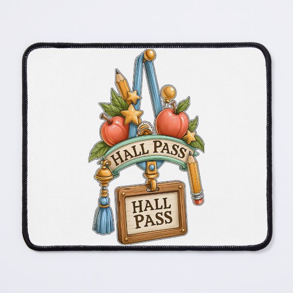Item preview, Ornate Hall Pass School Teacher Apples Pencils designed and sold by Marcikart.
