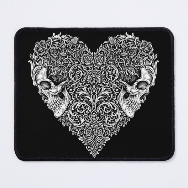 Item preview, Ornate Skull Heart Shirt | Gothic Rose Skeleton Tee | Dark Floral Skull Heart designed and sold by printedartgoods.