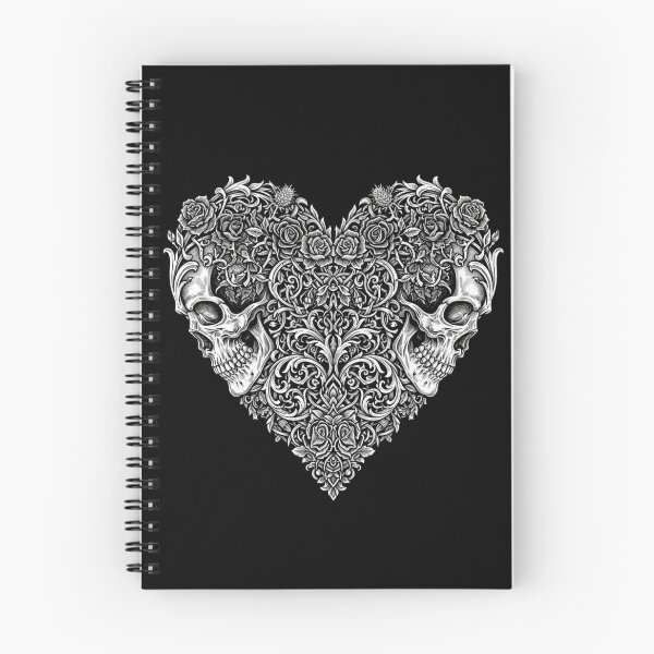 Item preview, Ornate Skull Heart Shirt | Gothic Rose Skeleton Tee | Dark Floral Skull Heart designed and sold by printedartgoods.