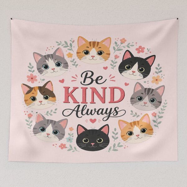 Item preview, Cute Cat Faces Be Kind Always Graphic T-Shirt | Kawaii Cat Lover Design designed and sold by ArtoryNest.