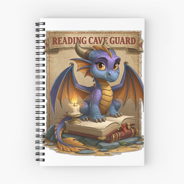 Item preview, Reading Cave Guard Cute Fantasy Book Dragon designed and sold by Marcikart.