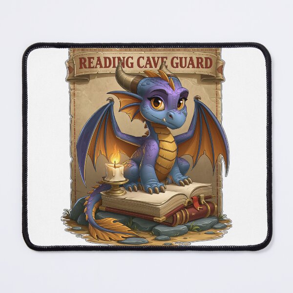 Item preview, Reading Cave Guard Cute Fantasy Book Dragon designed and sold by Marcikart.