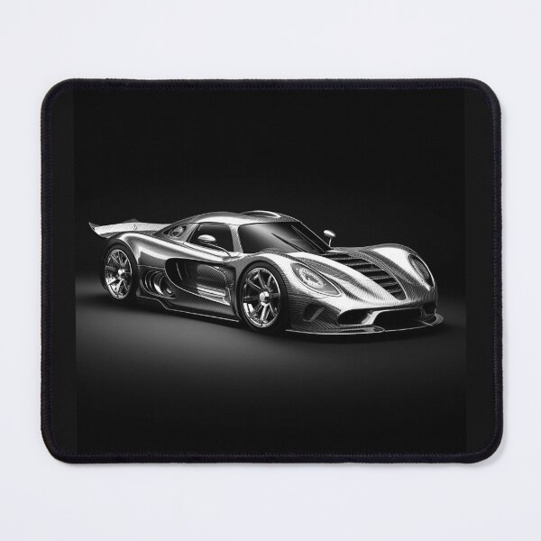 Item preview, Black and White Supercar – Sleek Luxury Sports Car Art designed and sold by inkoutninja.