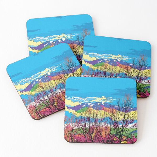 Item preview, Mountains Through Trees Pop Art colorful photo abstract design designed and sold by SmashingDeals.