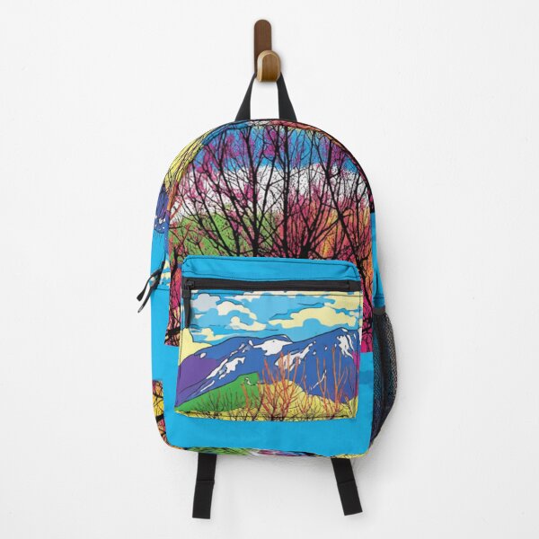 Item preview, Mountains Through Trees Pop Art colorful photo abstract design designed and sold by SmashingDeals.