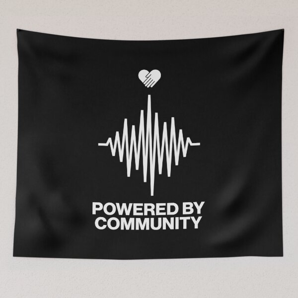 Item preview, Powered By Community Modern Streetwear Sound Wave Art designed and sold by SplashTastic.