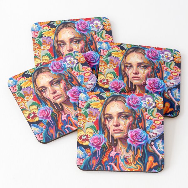 Item preview, Surreal Liquid Paint Rose Pop Art designed and sold by y2kponyclub.