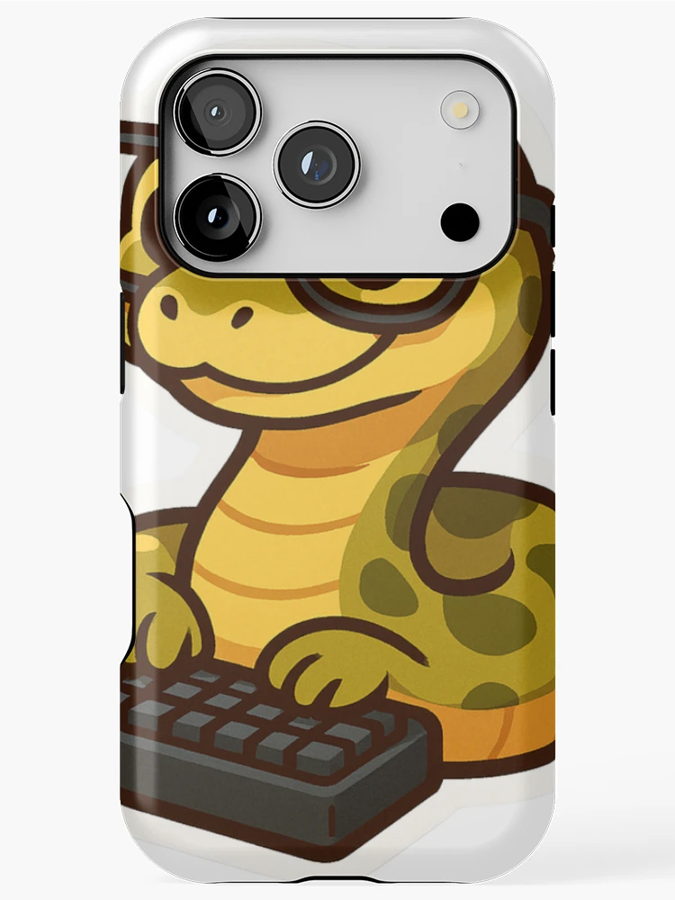 Thumbnail 1 of 4, iPhone Case, Cute Python Snake Programmer Coding designed and sold by pirestickers.