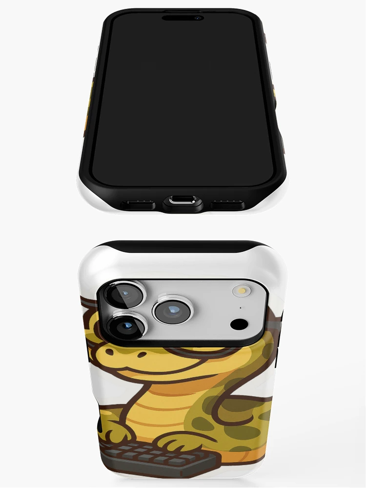 Thumbnail 3 of 4, iPhone Case, Cute Python Snake Programmer Coding designed and sold by pirestickers.