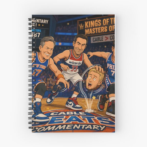Item preview, Cartoon Basketball Showdown: Cable Anchors vs. Commentators designed and sold by Uniqueartai.