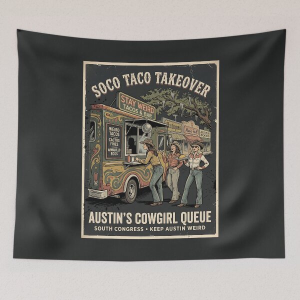 Item preview, Texas Disco Queens Cowgirl Aesthetic Vintage Poster Art designed and sold by SplashTastic.