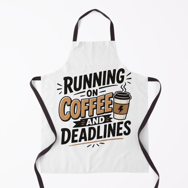 Item preview, Running on Coffee and Deadlines – Caffeine & Work Quote Typography designed and sold by TommyArt94.