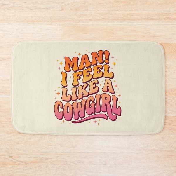 Item preview, Man I Feel Like A Cowgirl Groovy Aesthetic Pink Orange Gradient designed and sold by SplashTastic.