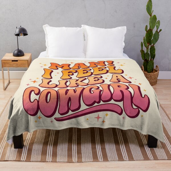 Item preview, Man I Feel Like A Cowgirl Groovy Aesthetic Pink Orange Gradient designed and sold by SplashTastic.