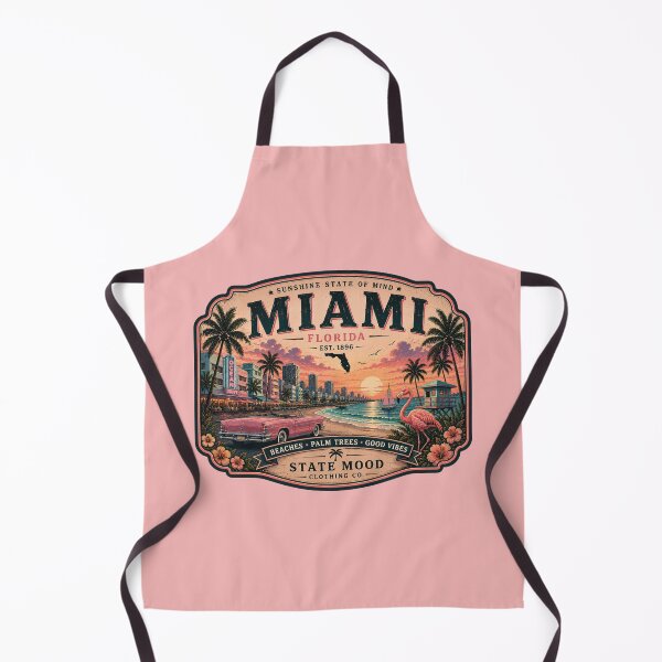 Item preview, Miami Florida Retro 80s Sunshine State Sunset Design designed and sold by StateMoodDesigns.