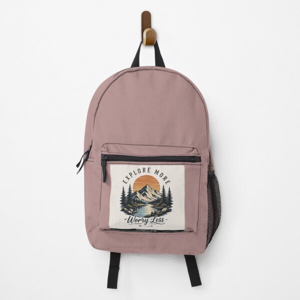 Item preview, Explore More Worry Less Vintage Mountain Sunset Design designed and sold by Stekooo.