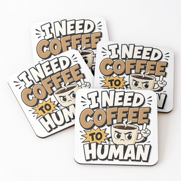 Item preview, I Need Coffee To Human – Funny Comic Coffee Quote designed and sold by TommyArt94.