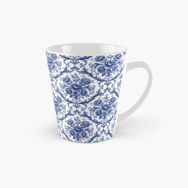 Item preview, Mediterranean Floral Pattern Porcelain Aesthetic Blue White Textile designed and sold by SplashTastic.