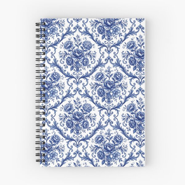 Item preview, Mediterranean Floral Pattern Porcelain Aesthetic Blue White Textile designed and sold by SplashTastic.