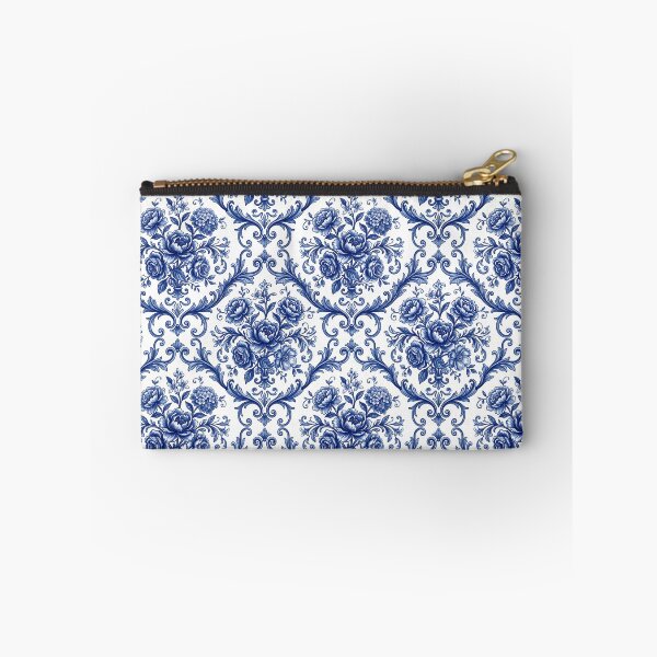 Item preview, Mediterranean Floral Pattern Porcelain Aesthetic Blue White Textile designed and sold by SplashTastic.