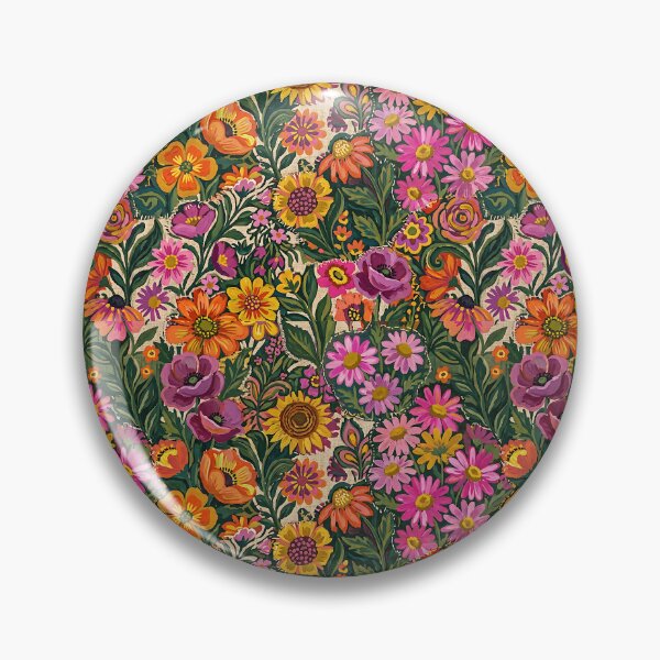 Artikelvorschau, Eklektisches Blumenmuster, Vintage-Garten, farbenfrohe Illustration entworfen und verkauft von SplashTastic.