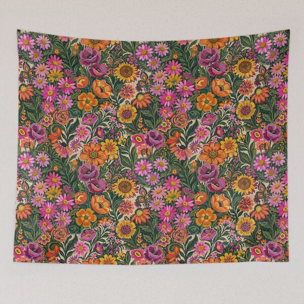 Item preview, Eclectic Floral Pattern Vintage Garden Colorful Illustration designed and sold by SplashTastic.